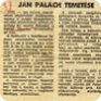 An article about Jan Palach’s funeral published in Új szó, a Hungarian-language newspaper in Bratislava (Source: ABS)