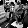 Petition campaign organized in front of Comenius University in Bratislava, 25 January 1969 (Photo: Tibor Borský)