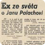 Estratto dalle reazioni della stampa estera alla morte di Palach, dal settimanale Zítřek, 29 gennaio 1969 (Fonte: Národní muzeum)