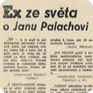 Výtah z reakcí evropského tisku na čin Jana Palacha, týdeník Zítřek, 29. leden 1969 (Zdroj: Národní muzeum)
