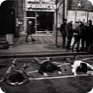 Les participants de la manifestation arrêtés sont couchés sur le trottoir de la place Venceslas, 15 janvier 1989 (Source : Agence de presse tchèque)