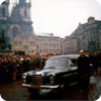 The hearse on Old Town Square, 25 January 1969 (Source: ABS)