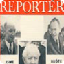L‘8 novembre 1968 venne sospesa per un mese l’uscita del settimanale Reportér, definito „troppo critico“. Copertina del 18 settembre 1968; dall’angolo sinistro in alto, in senso orario Oldřich Černík, Alexander Dubček, Josef Smrkovský a Gustáv Husák, al centro il prezidente Ludvík Svoboda (Fonte: Museo Nazionale)