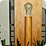 Jan Palach´s bust in the entrance hall of the Všetaty elementary school, 14 January, 2012 (Source: archives of Petr Blažek)