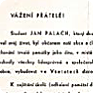 A letter requesting a contribution for building of a Jan Palach monument in Všetaty, April 1969 (Source: ABS)
