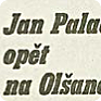 Articolo sulla nuova installazione della tomba di Jan Palach  pubblicato sul quotidiano  Občanský deník il 26 ottobre 1990 (Fonte: Archiv Petra Blažka) 